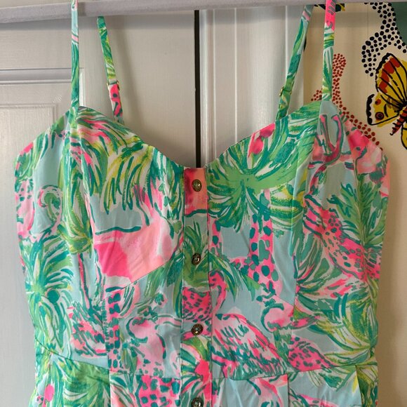 NWT Lilly Pulitzer Easton Dress Seasalt Blue on Parade - Picture 2 of 6